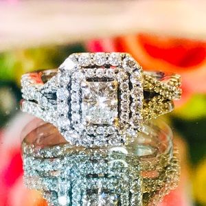 14k White Gold Radiant Cut Diamond Engagement Ring